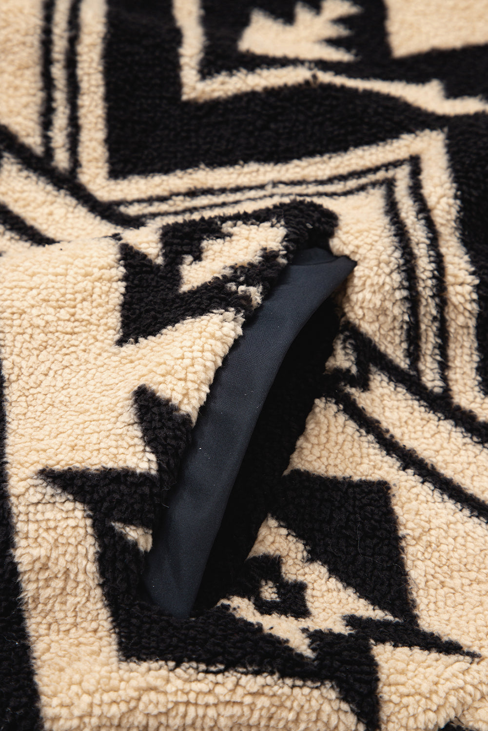 Black Western Aztec Half Zip Plush Sweatshirt