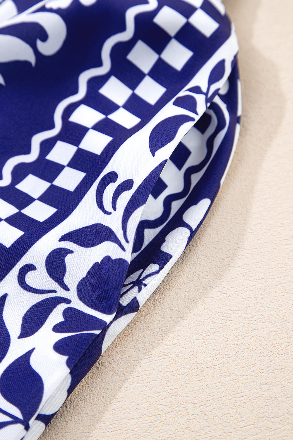 Dirty blue Shirred Waist V Neck Sleeveless Floral Print Midi Dress